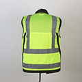 Safety Vest, ANZI Class 2, Surveyor style vest with plan pouch in rear (Med - 5 XL), Green